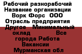 Рабочий-разнорабочий › Название организации ­ Ворк Форс, ООО › Отрасль предприятия ­ Другое › Минимальный оклад ­ 27 000 - Все города Работа » Вакансии   . Мурманская обл.,Апатиты г.